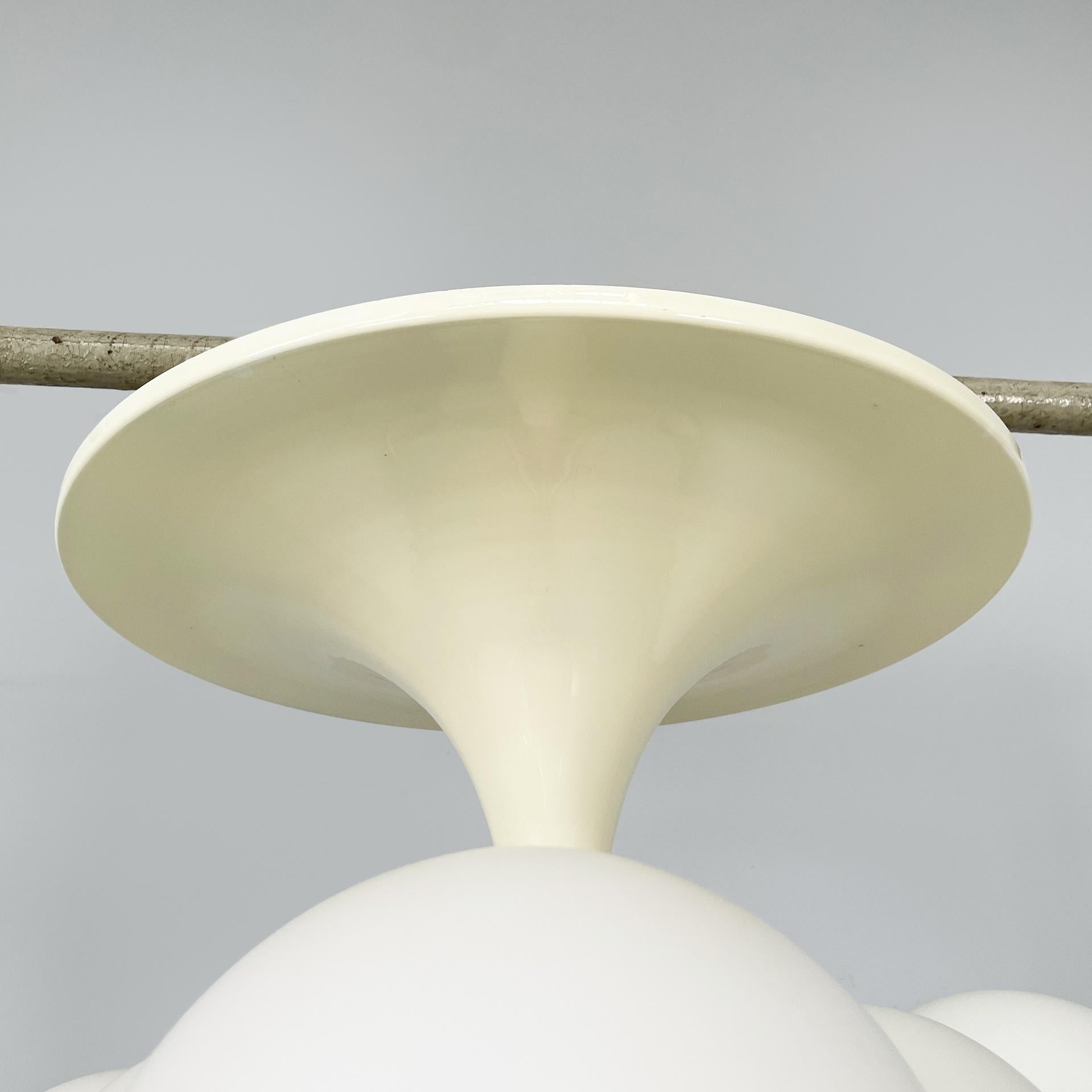 German Space Age opaline glass chandelier by Max Bill for Temde, 1960s in vendita 11