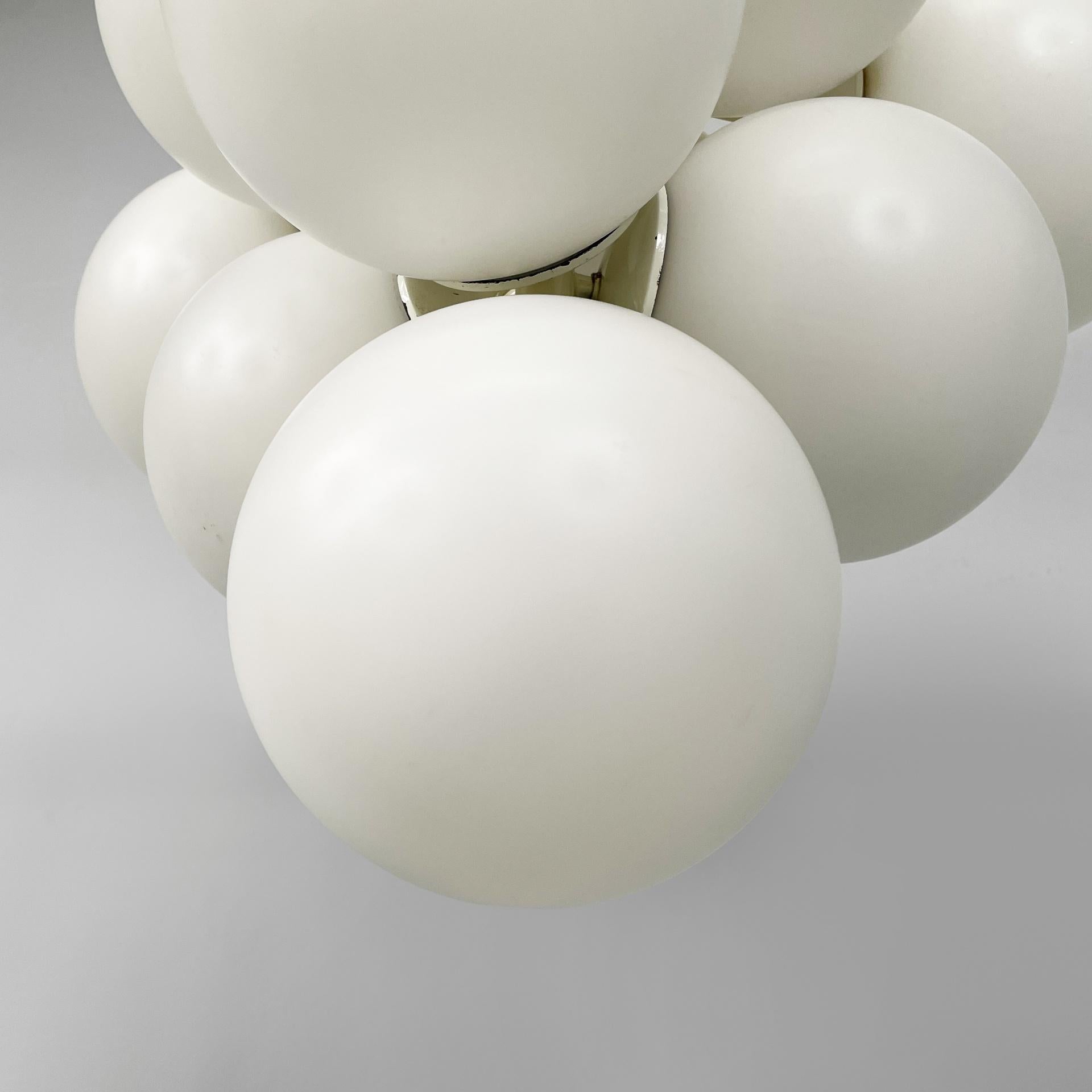 German Space Age opaline glass chandelier by Max Bill for Temde, 1960s in vendita 2