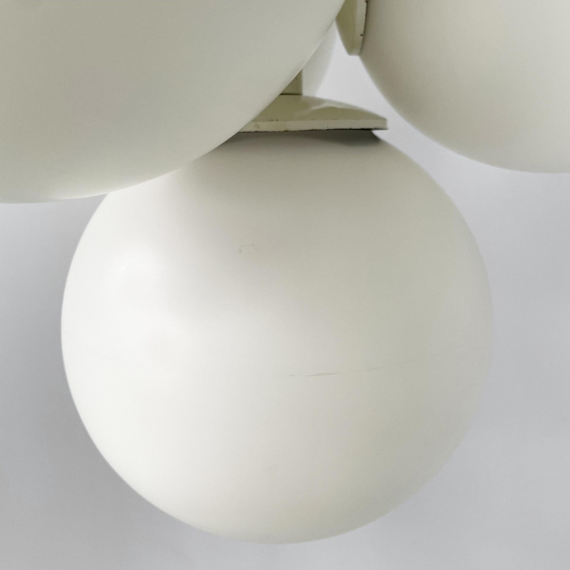 German Space Age opaline glass chandelier by Max Bill for Temde, 1960s in vendita 3