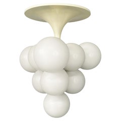 German Space Age opaline glass chandelier by Max Bill for Temde, 1960s