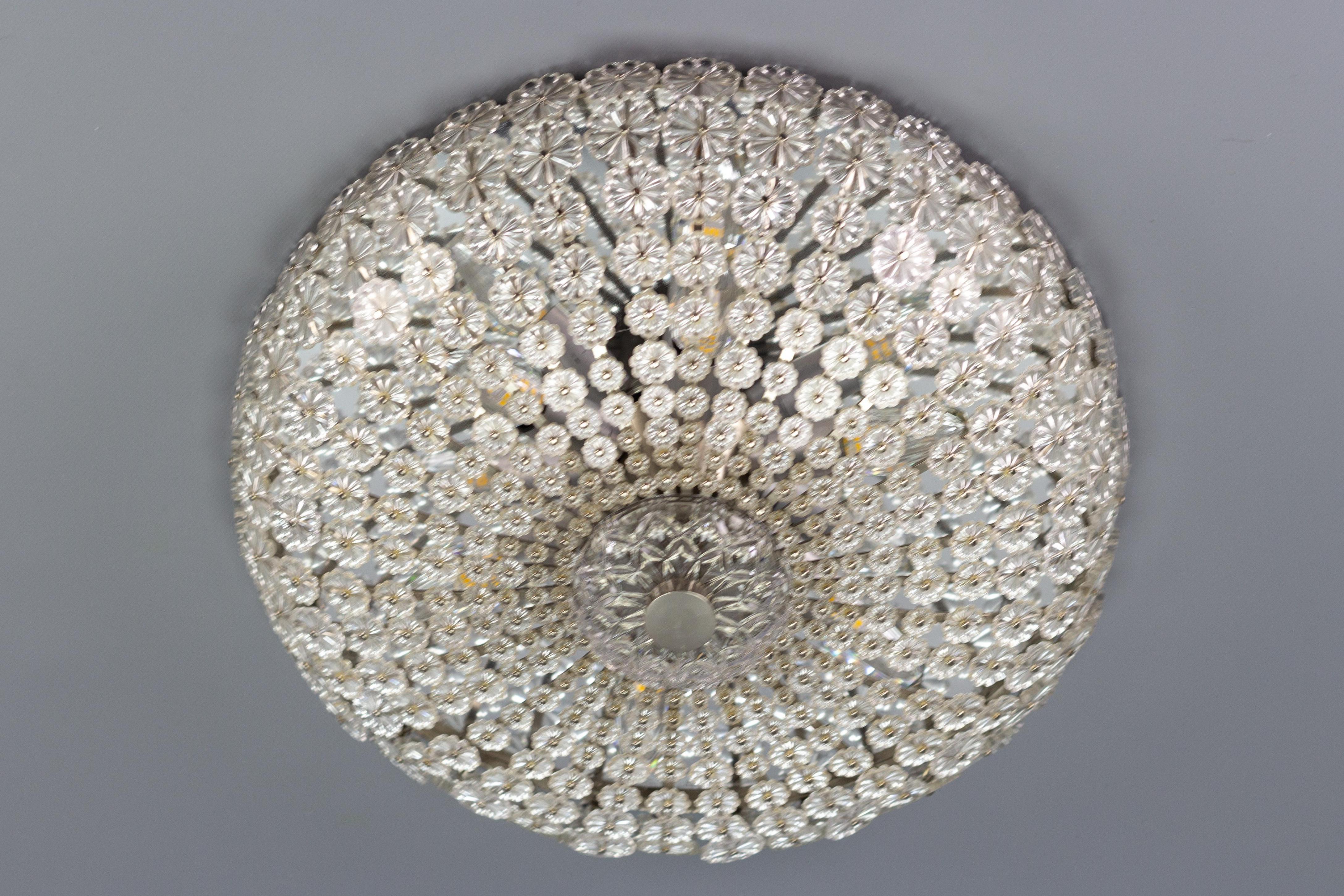 German Space Age Period Glass Flower Flush Mount by H. Richter, 1950s 8