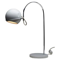 German Space Age White 
Chrome Desk Lamp Model "7982" by Cosack, 1960s