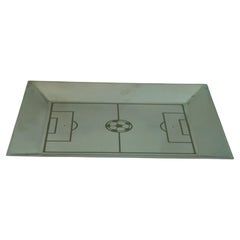 German Stainless Steel Socker Motif Tray, Vintage Design, 1960, 12x16"