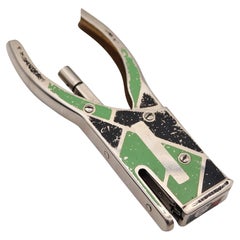 Vintage GERMAN STAPLER 1930 Art Deco Steel With Black, Red & Green Enamels