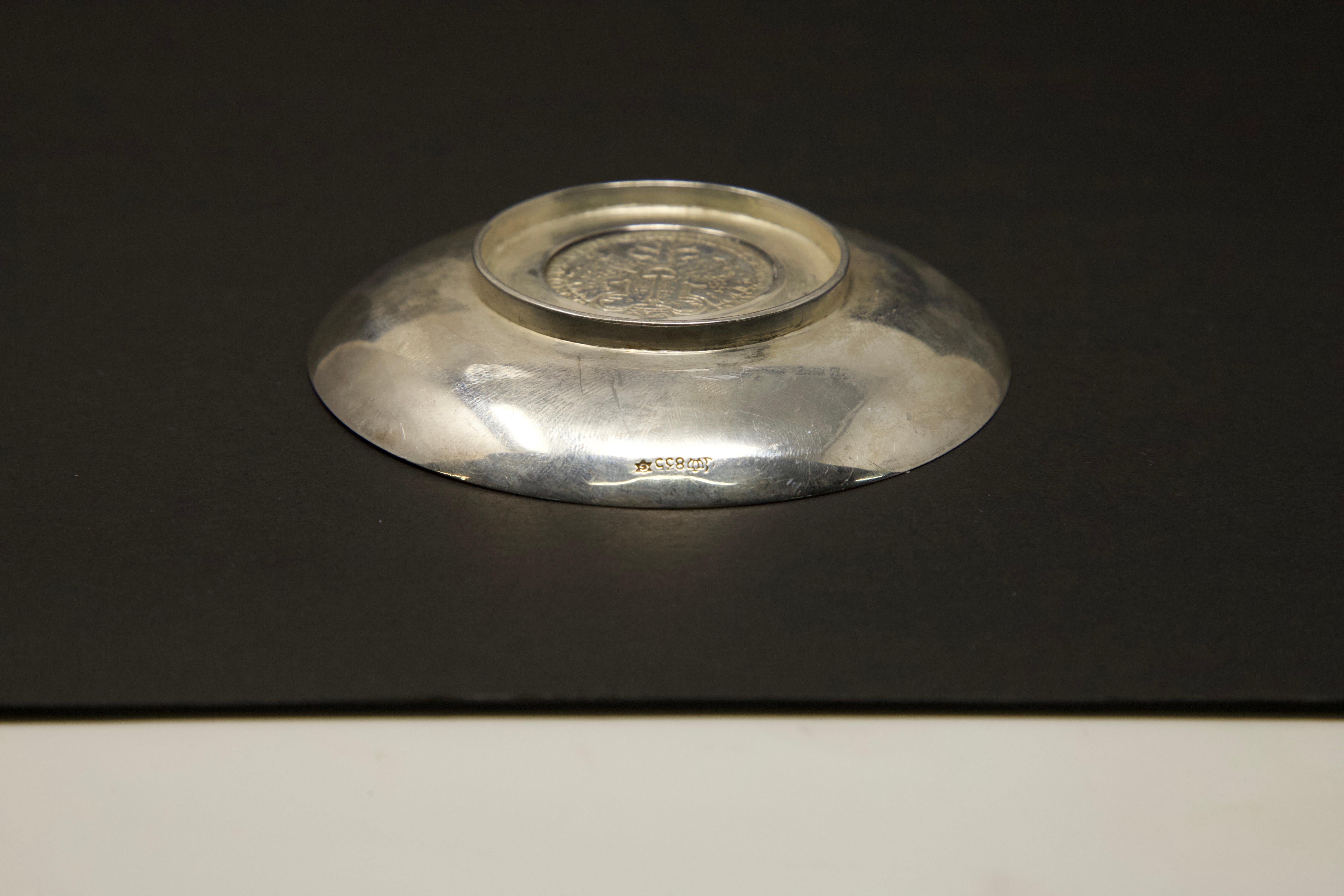 German Sterling Silver Coin Dish by Jakob Grimminger For Sale 1