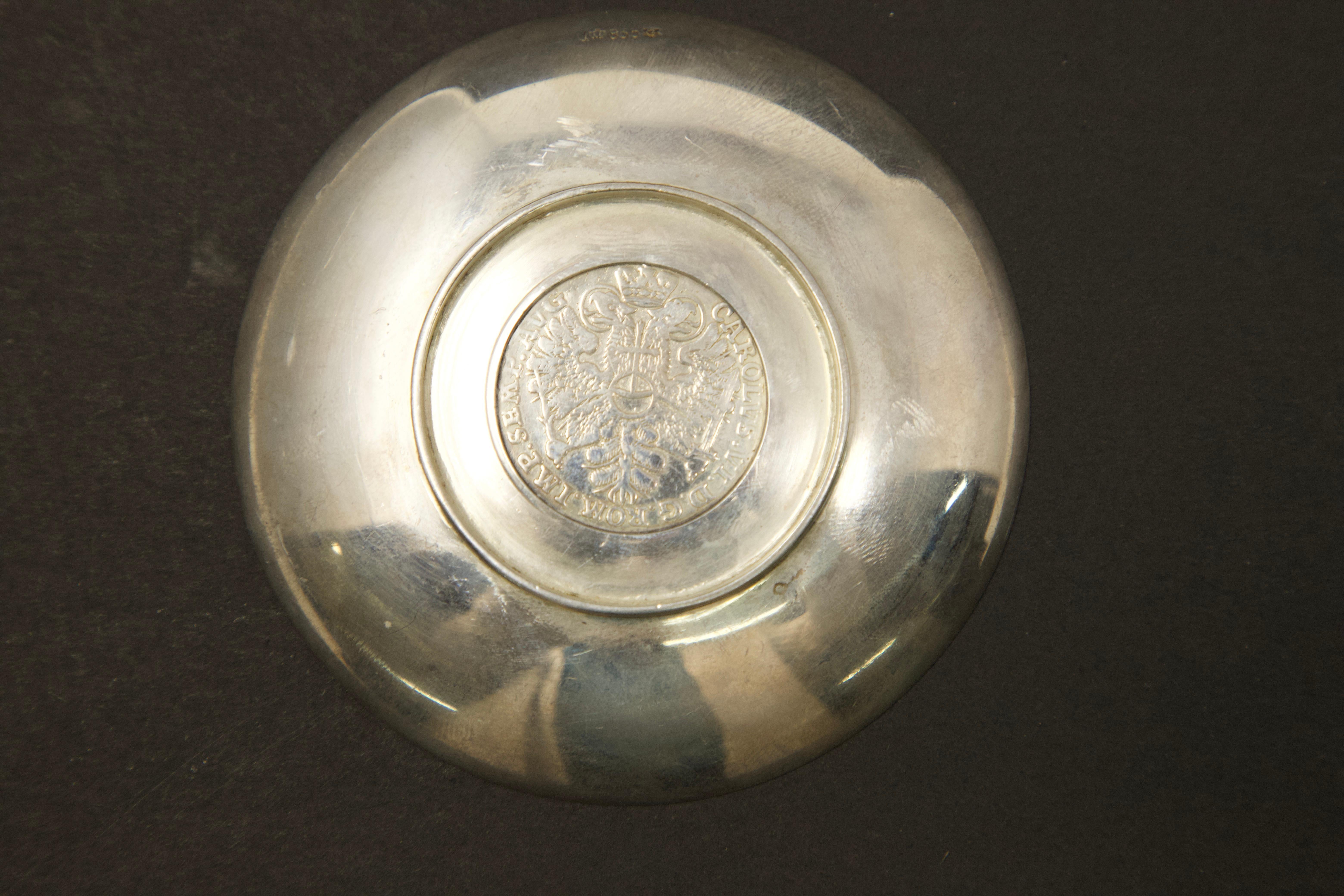Forged German Sterling Silver Coin Dish by Jakob Grimminger For Sale