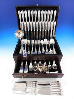 German Sterling Silver Flatware Service Set for 12 Dinner 170 Pieces