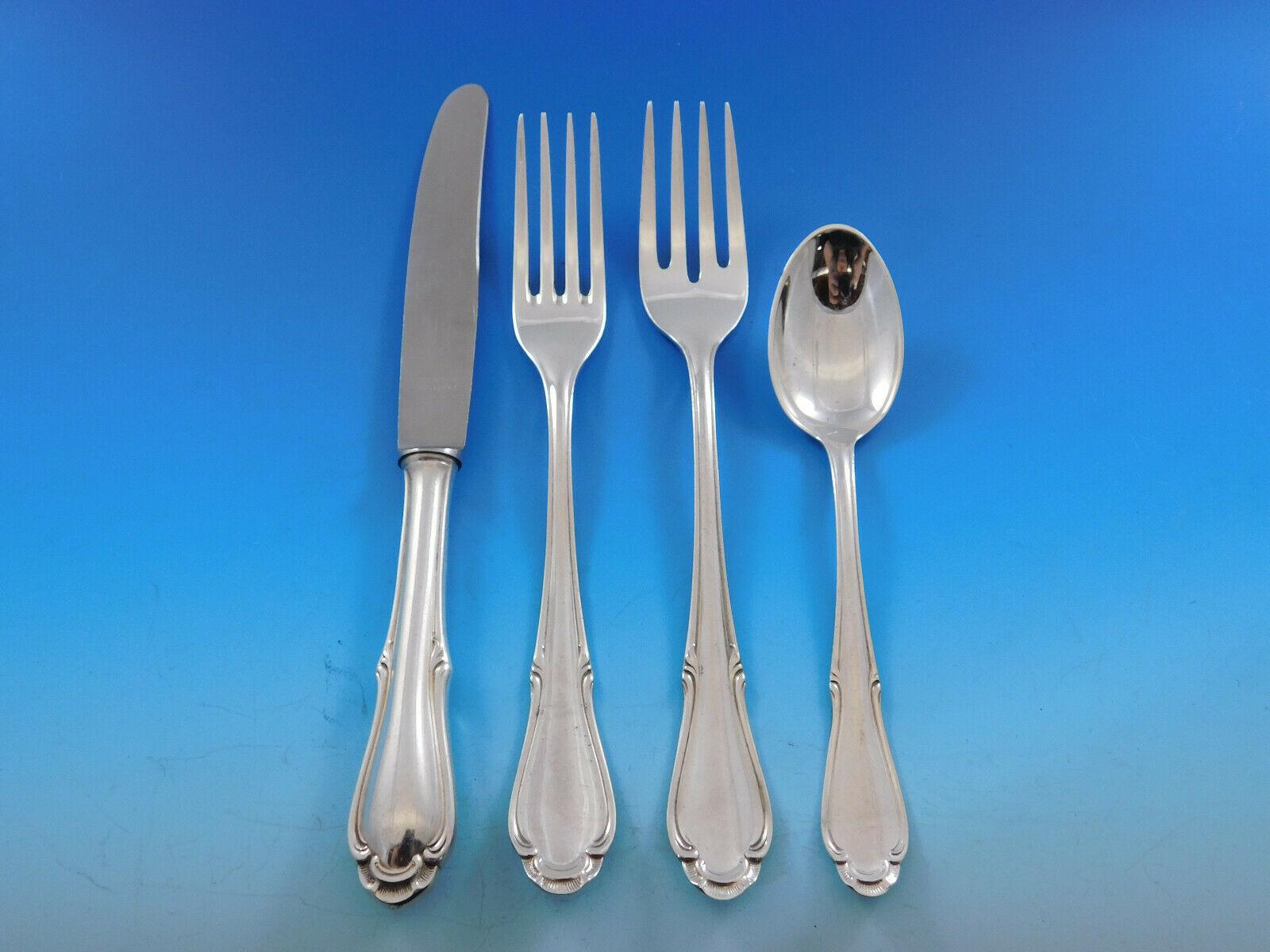 20th Century German Sterling Silver Flatware Service Set for 12 Dinner 170 Pieces For Sale