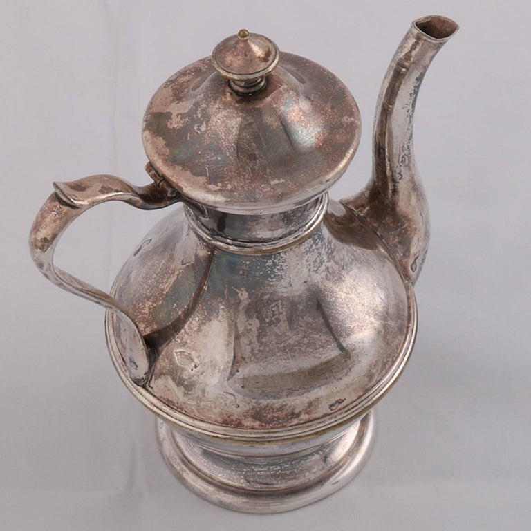 English German Sterling Silver Georgian Style Tea Pot, Darmstadt, 19th Century For Sale