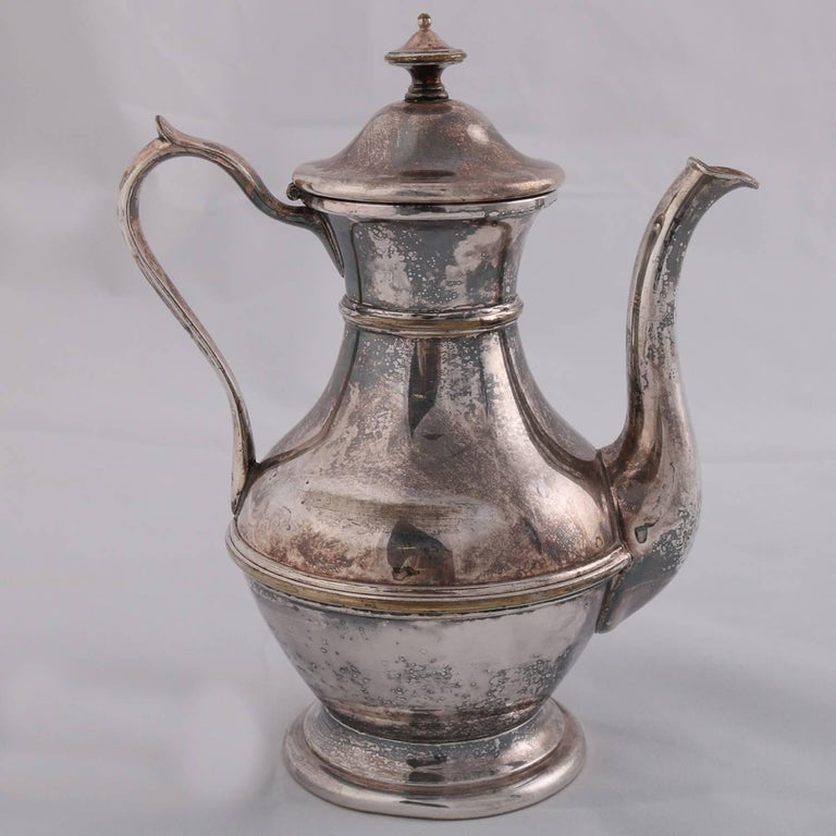 German Sterling Silver Georgian Style Tea Pot, Darmstadt, 19th Century In Good Condition For Sale In Big Flats, NY