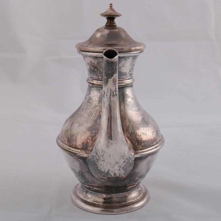 German Sterling Silver Georgian Style Tea Pot, Darmstadt, 19th Century For Sale 3