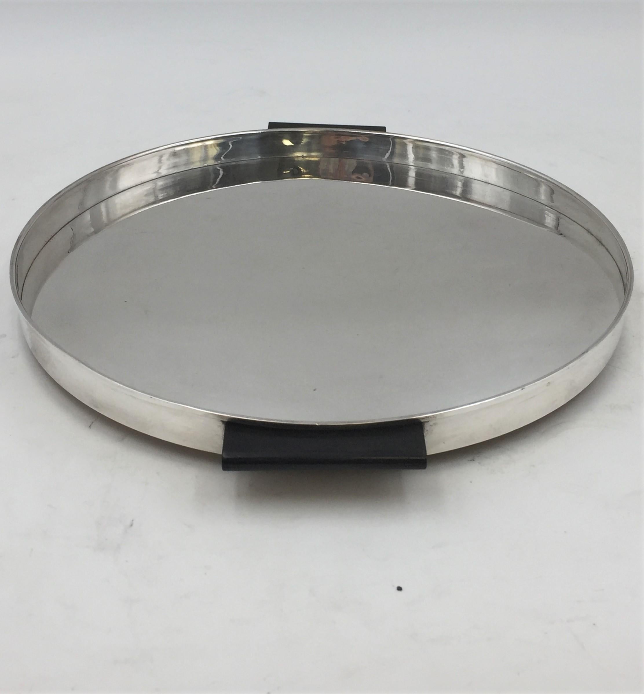 German Sterling Silver Platter Tray in Art Deco Bauhaus Style In Good Condition For Sale In New York, NY