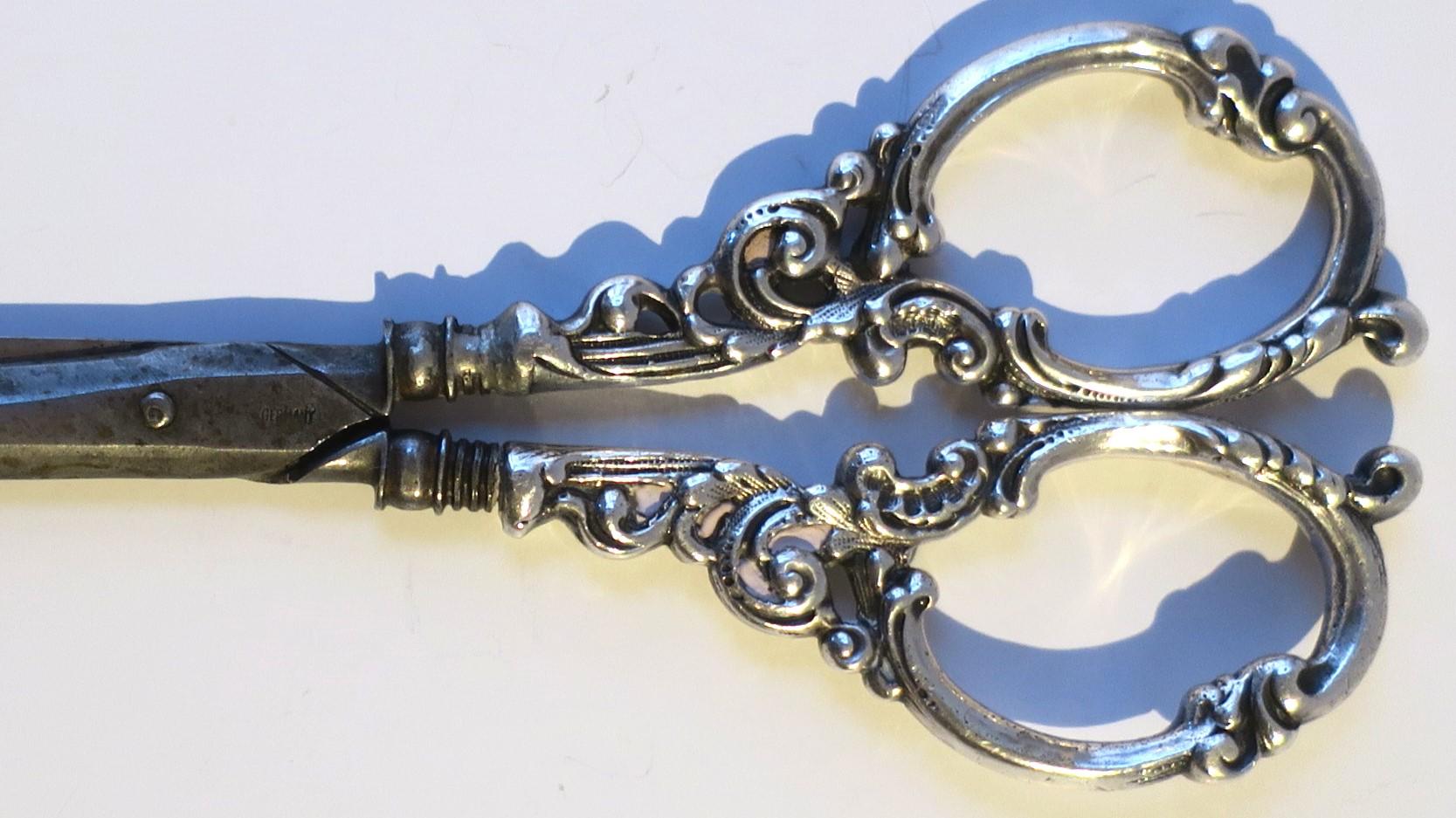 German Sterling Silver Shears or Scissors for Grapes, Plants, Flowers For Sale 1