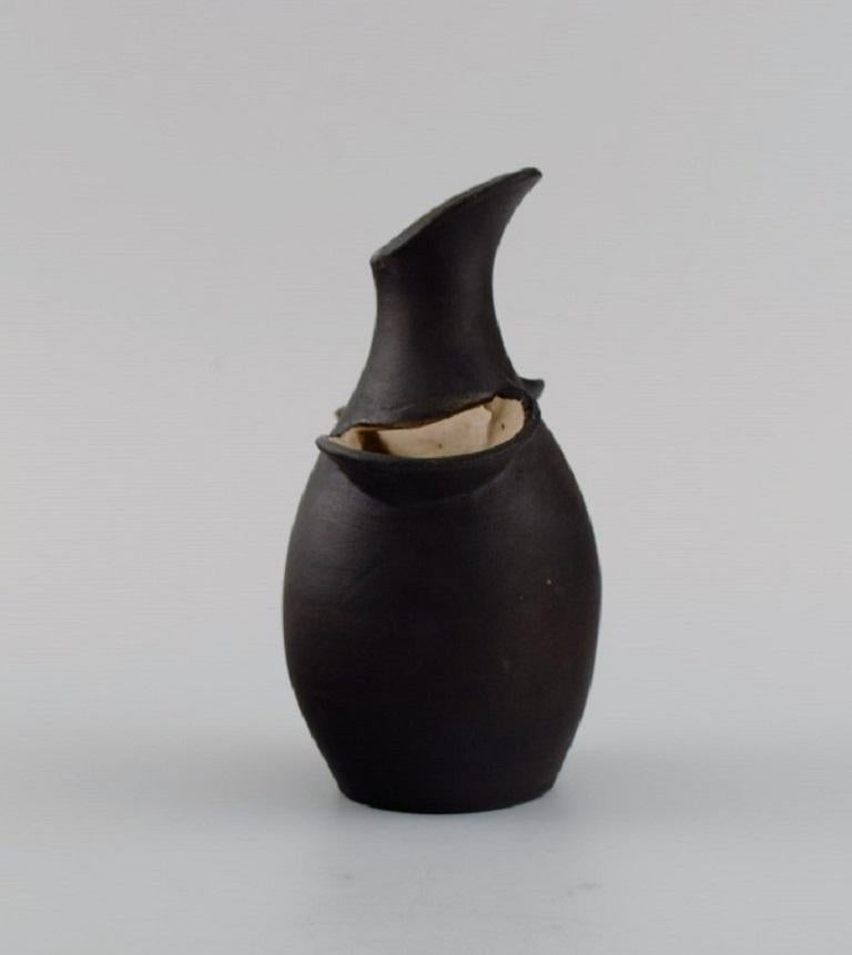 German studio ceramicist. Unique vase in glazed stoneware. 
1960 / 70s.
Measures: 14.5 x 9 cm.
In excellent condition.
Stamped.