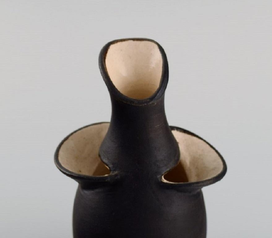 German Studio Ceramicist, Unique Vase in Glazed Stoneware, 1960 / 70s In Excellent Condition For Sale In Copenhagen, DK