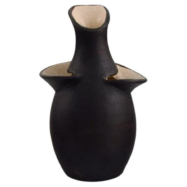 German Studio Ceramicist, Unique Vase in Glazed Stoneware, 1960 / 70s For Sale