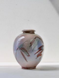 Vaso di Georg Döppmann in Studio Pottery con smaltatura blu e grigio, 1981