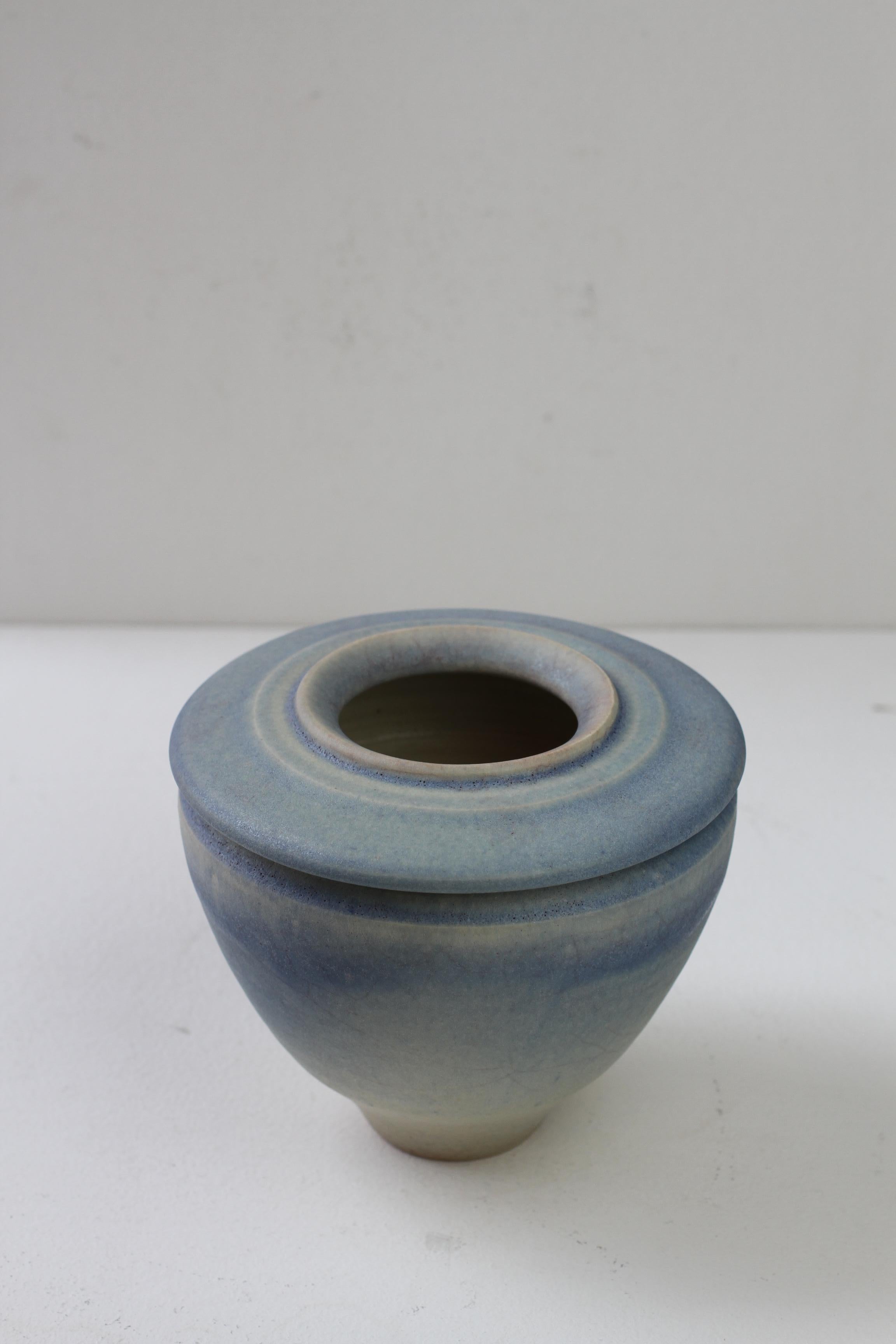 Deutsche Studio Pottery Blaue Vase von Ingeborg Zenker, 1989 im Angebot 6