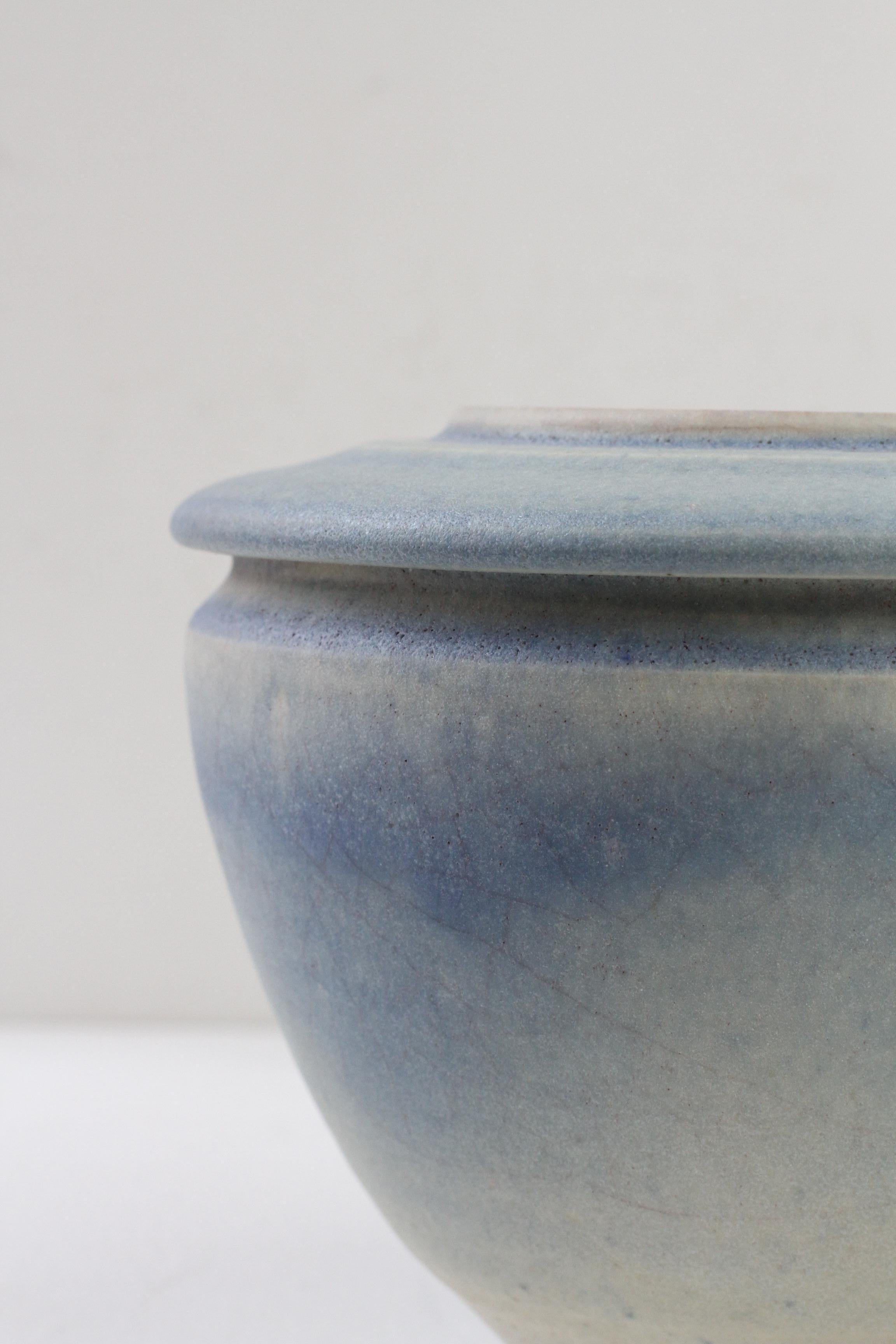 Deutsche Studio Pottery Blaue Vase von Ingeborg Zenker, 1989 im Angebot 8