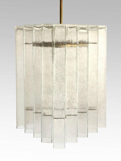 German Textural Glass Chandelier by Doria