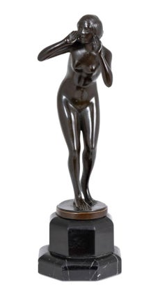 German "The Scream" Patinated Bronze Sculpture