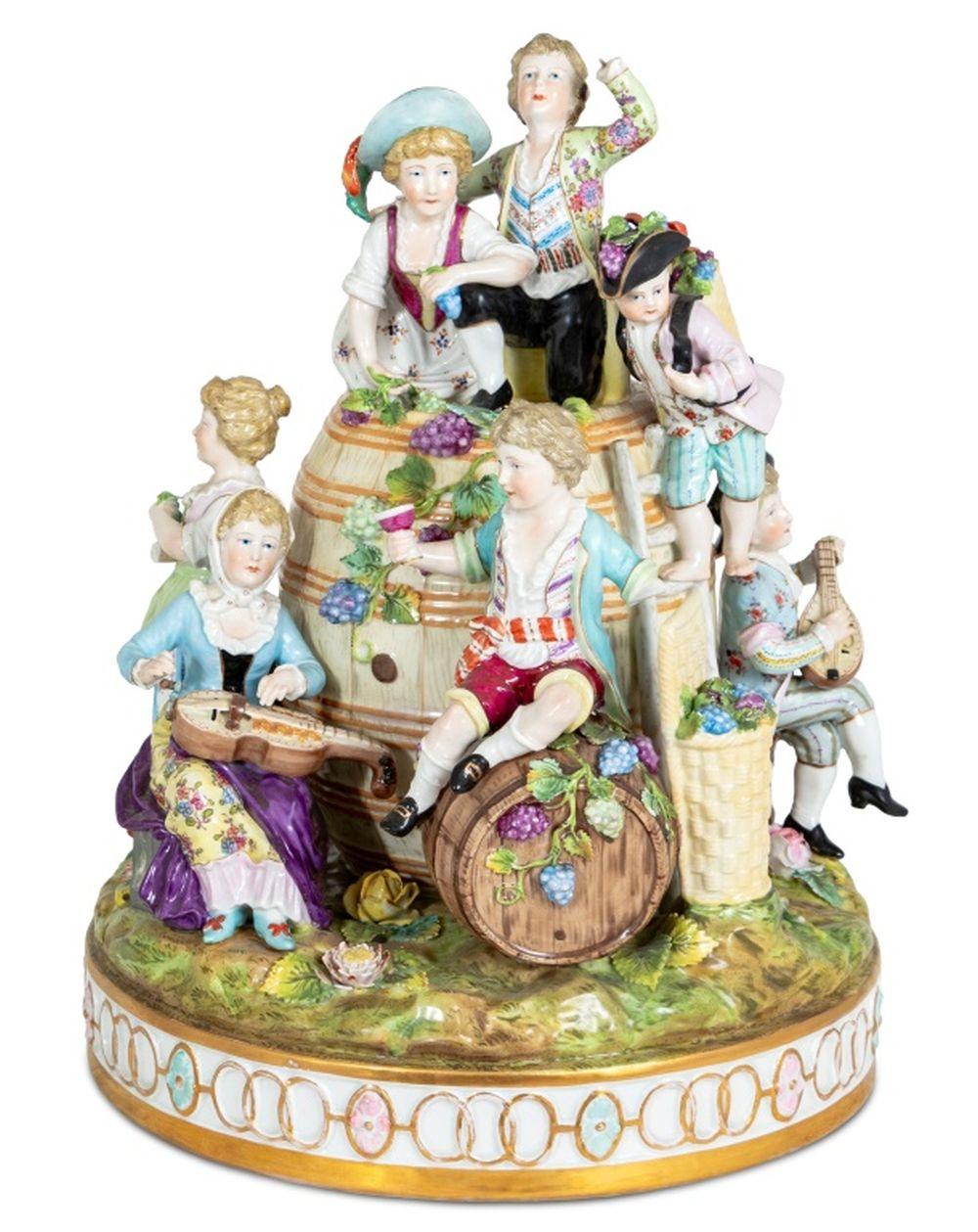 19th Century German Thieme Porcelain Figural Group For Sale