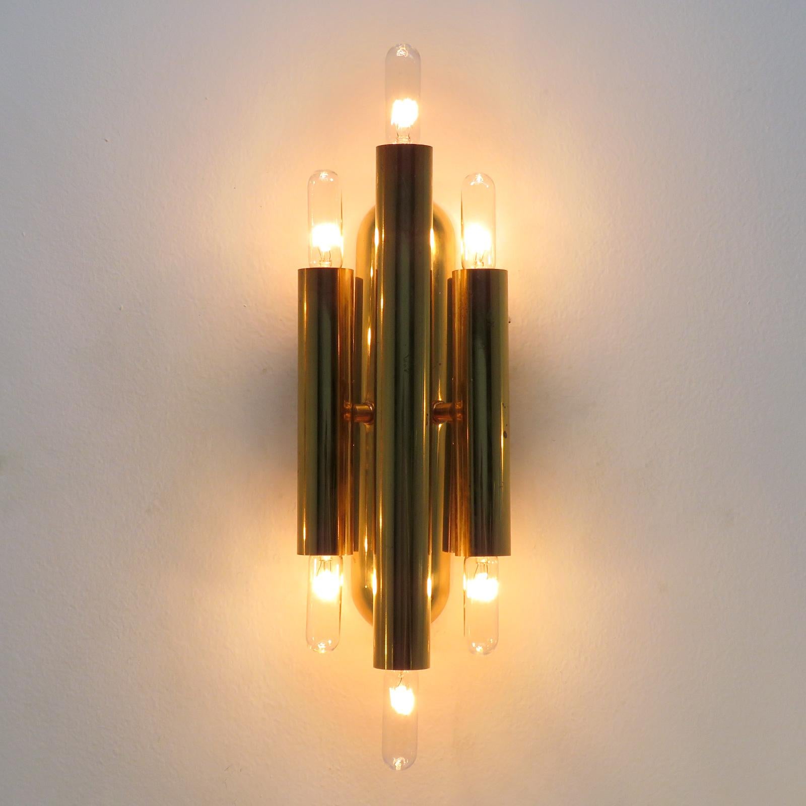 German Three-Arm Double Candle Wall Lights 1