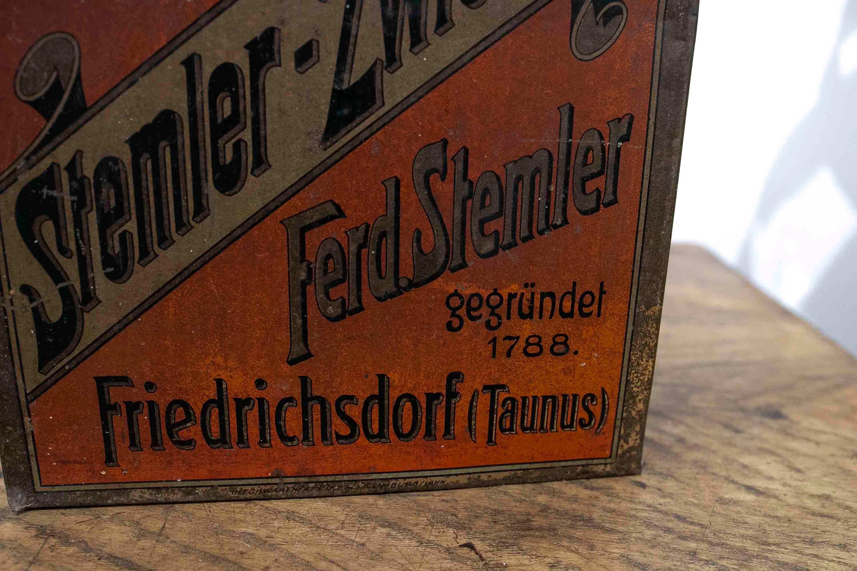 Boîte à aliments allemande en fer-blanc, 