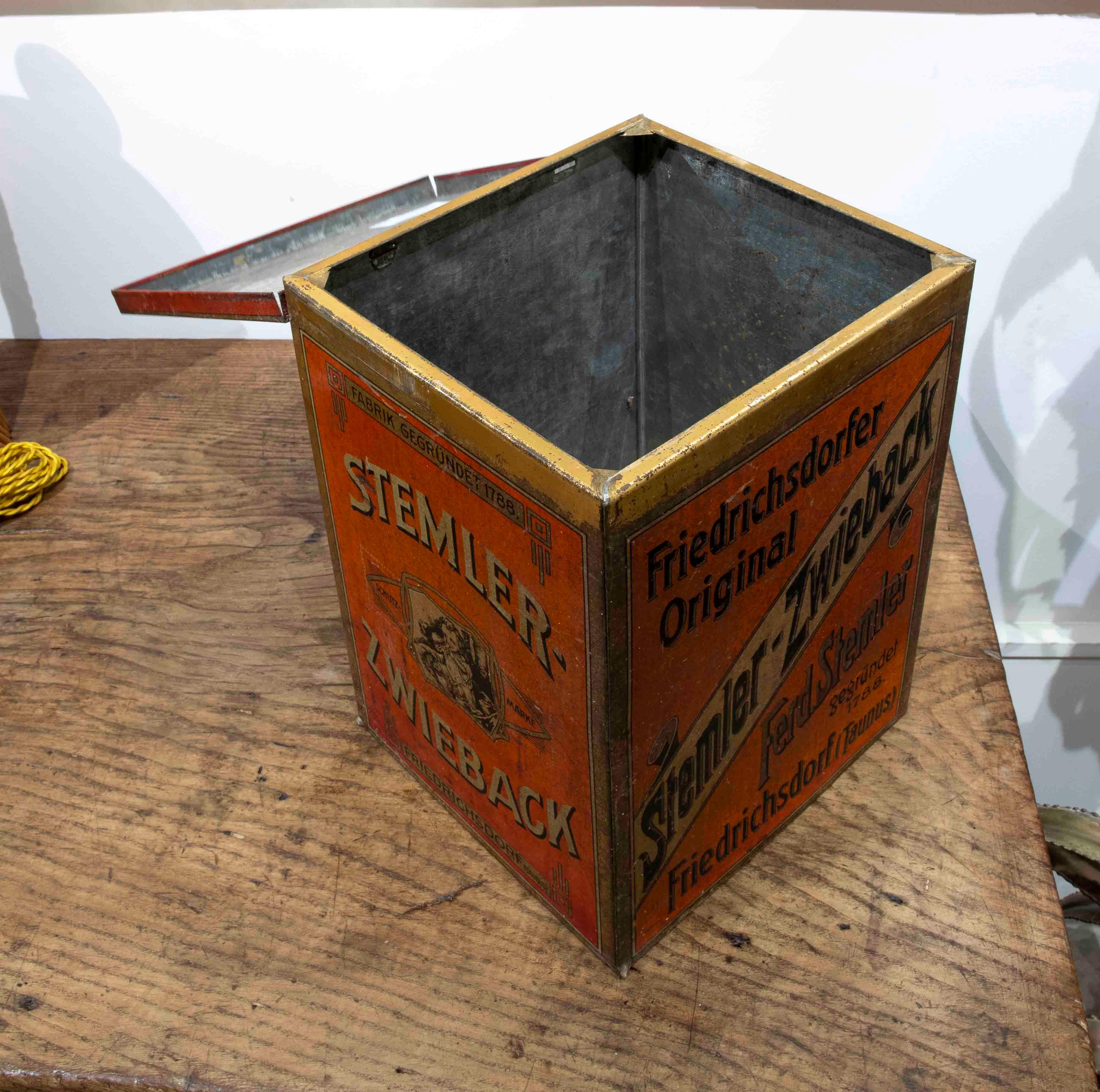 Caja alemana de hojalata para alimentos, 
