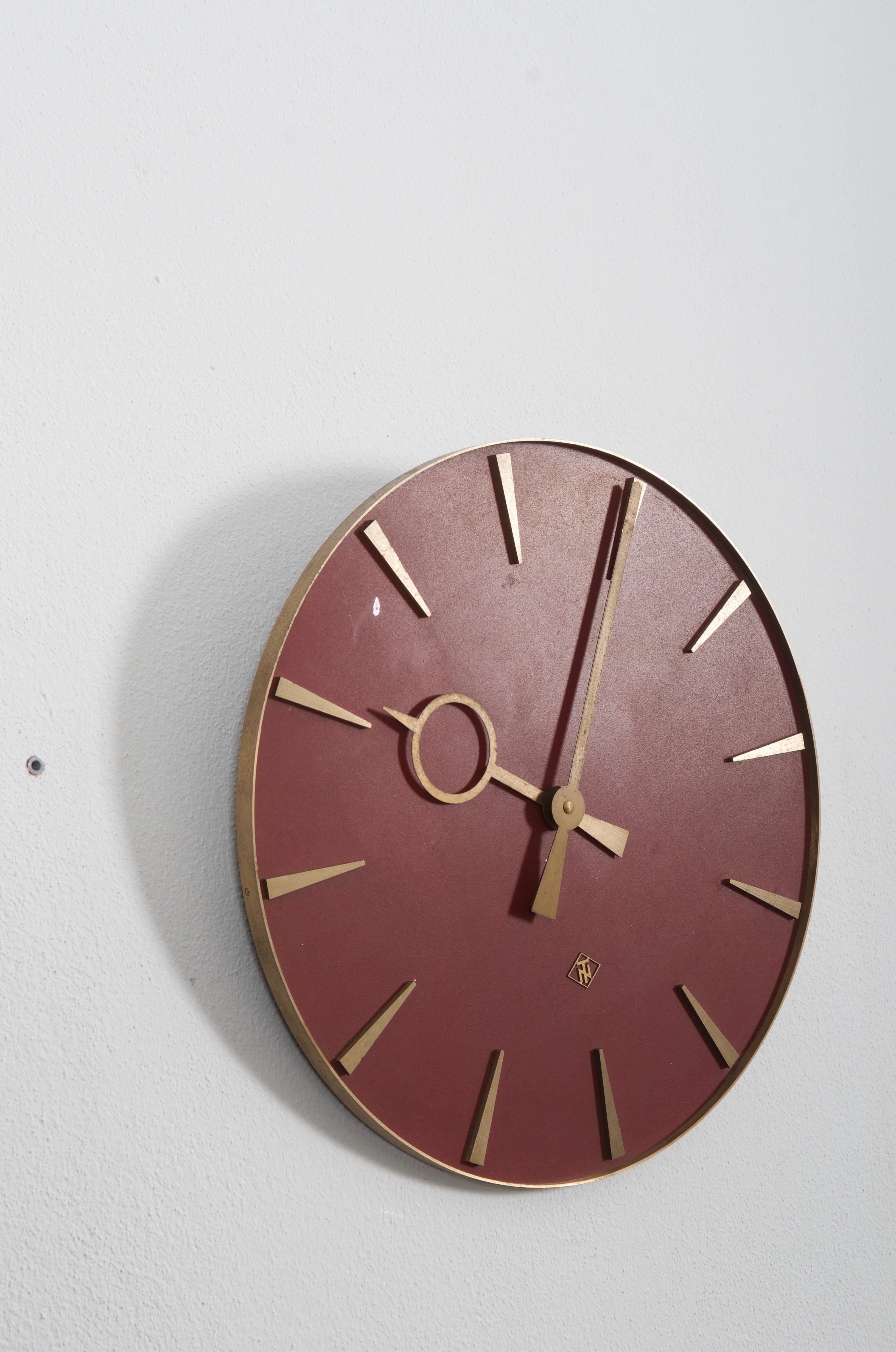 German TN Telenorma Brass Wall Clock In Fair Condition In Vienna, AT