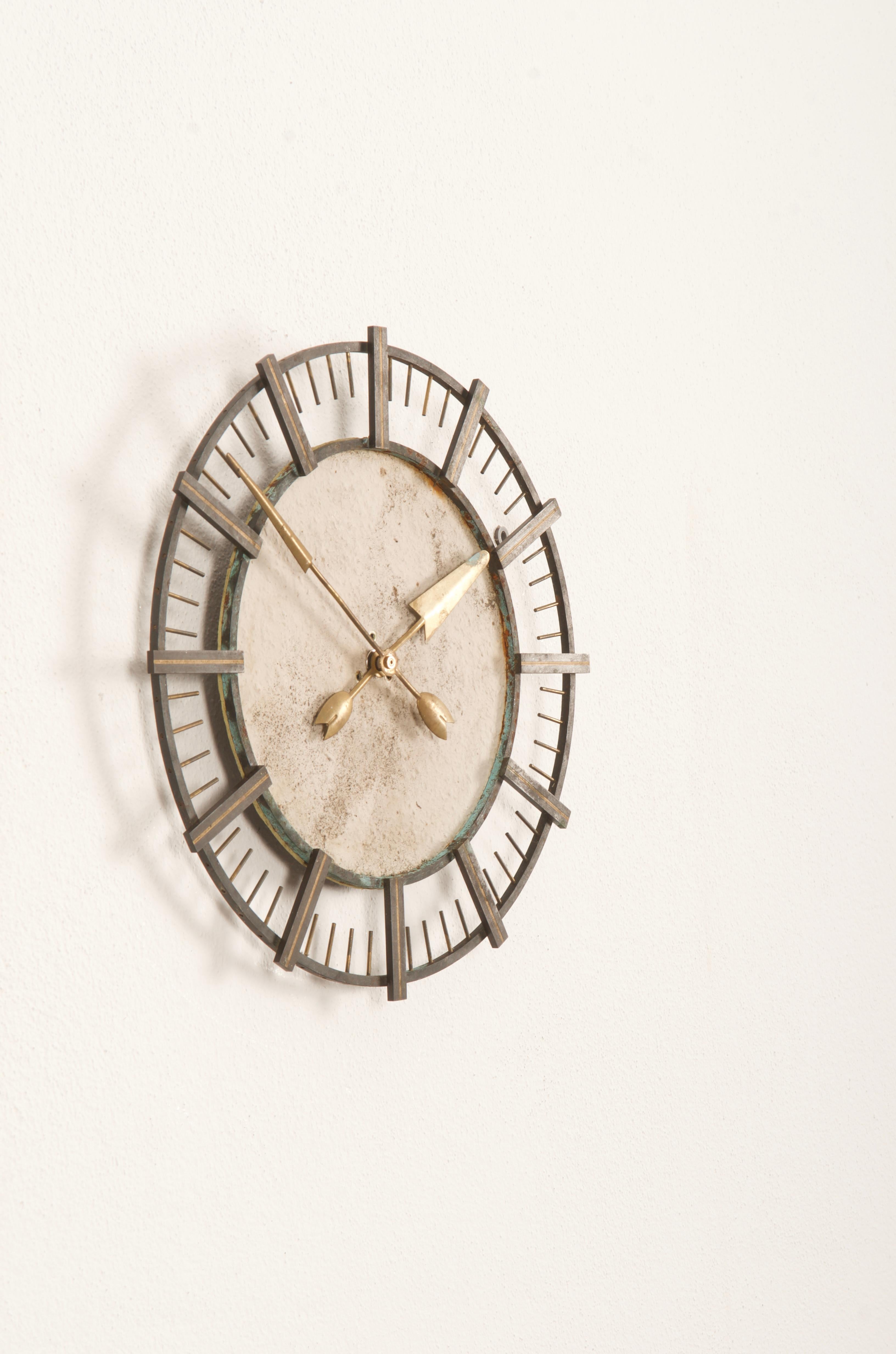 German TN Telenorma Brass Wall Clock In Fair Condition In Vienna, AT
