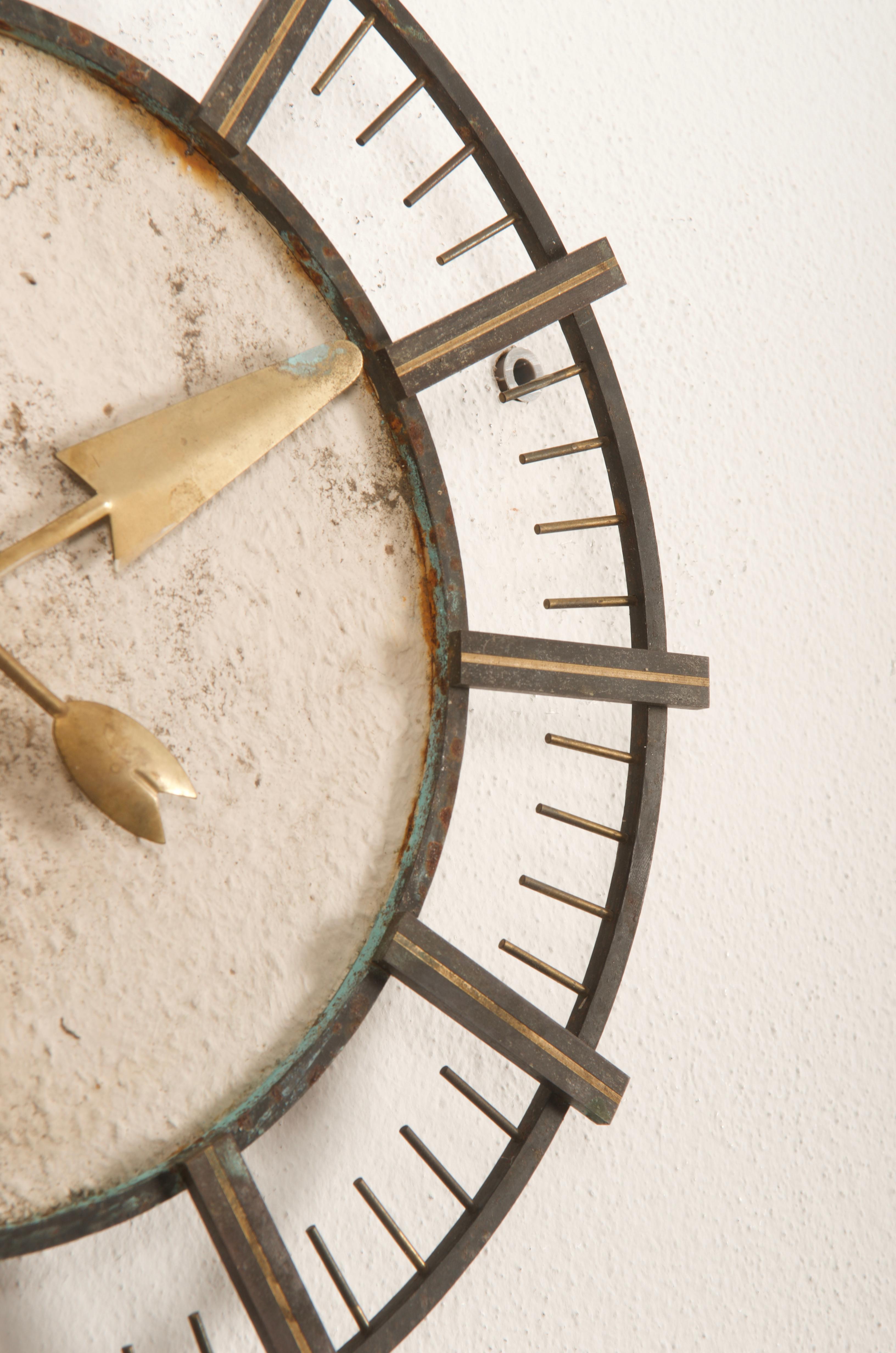 German TN Telenorma Brass Wall Clock 1