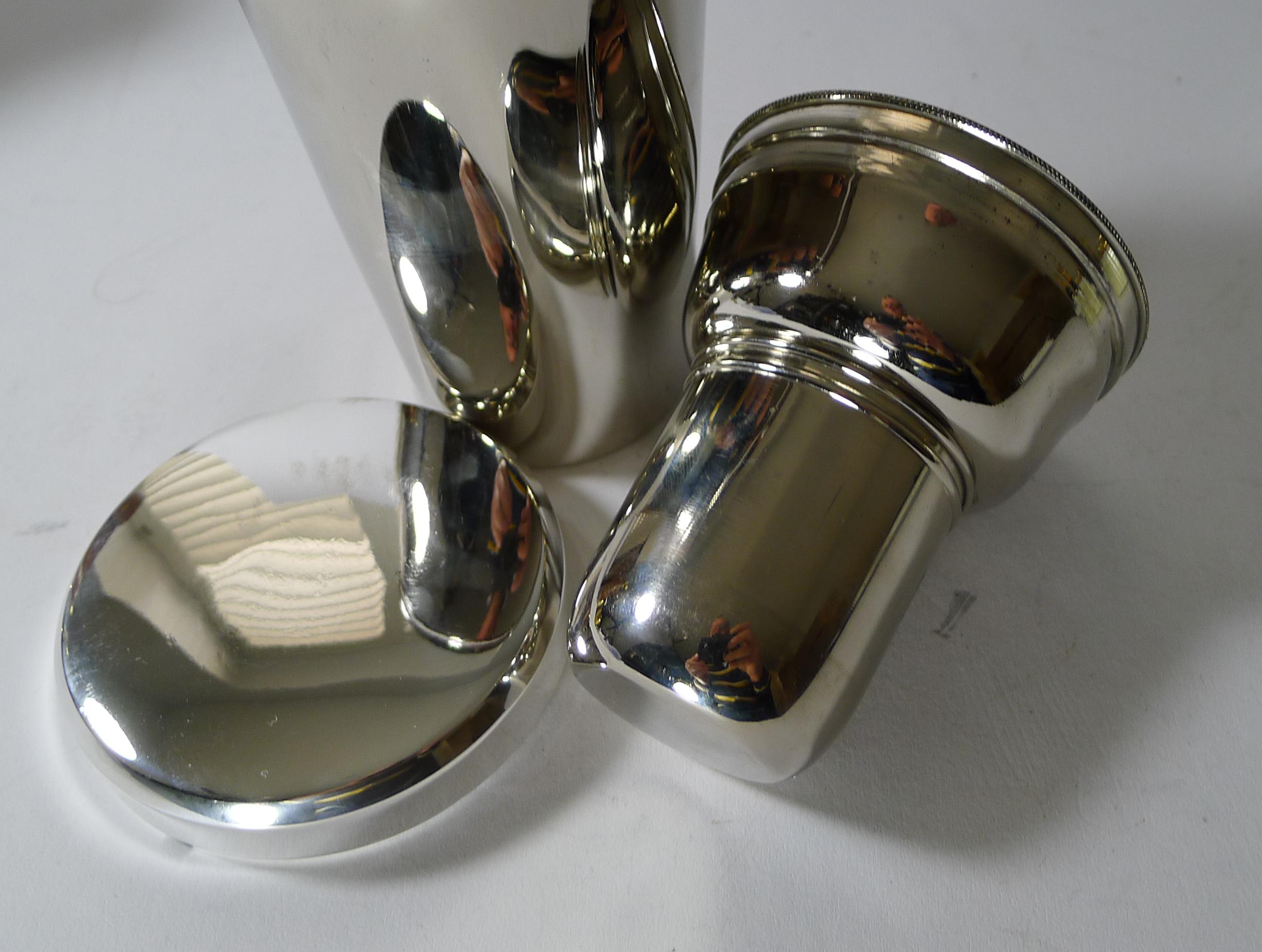 Silver Plate German Travel Cocktail Shaker / Bar Set, c.1930