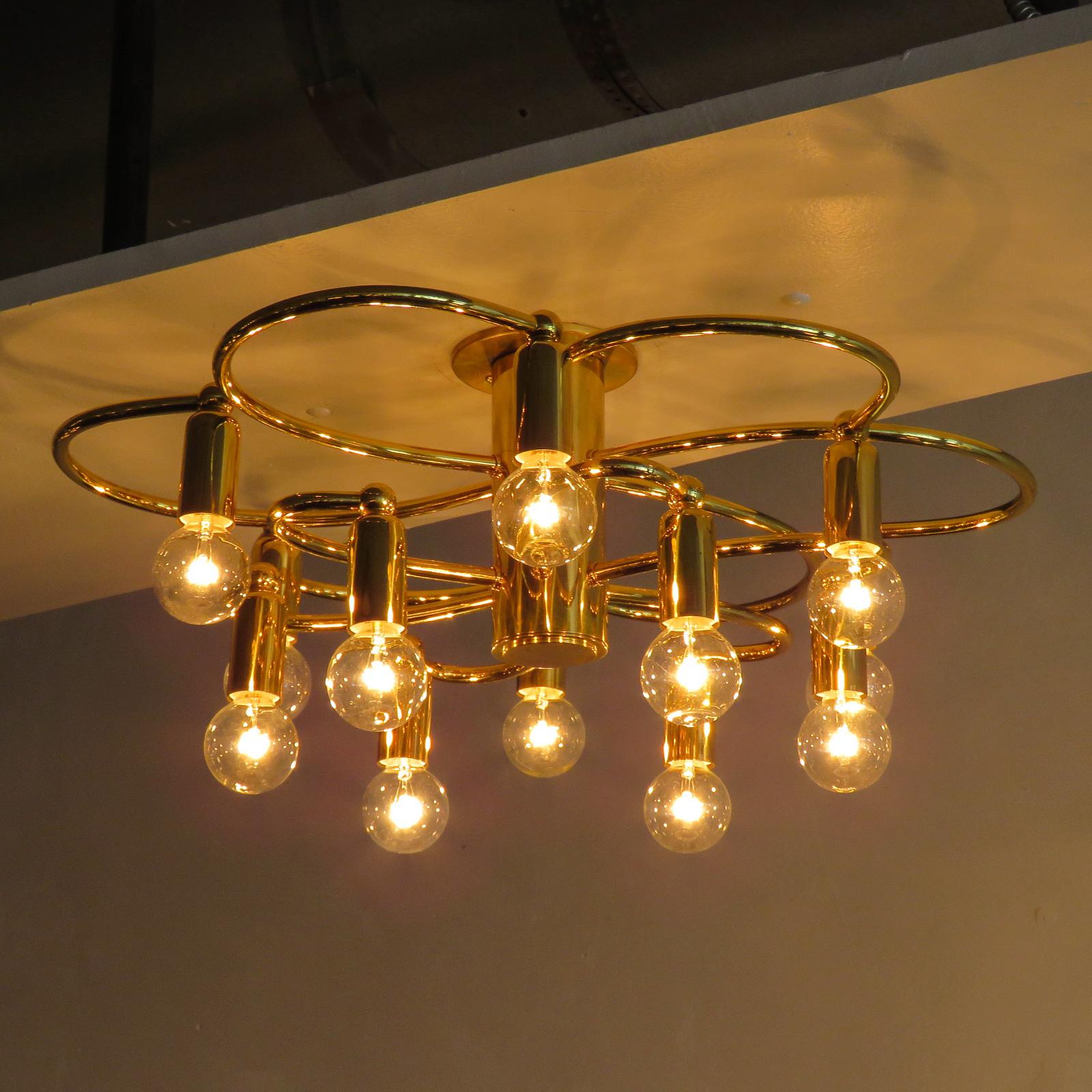 Metà XX secolo Lampadario tedesco a dodici bracci di Honsel, 1960 in vendita