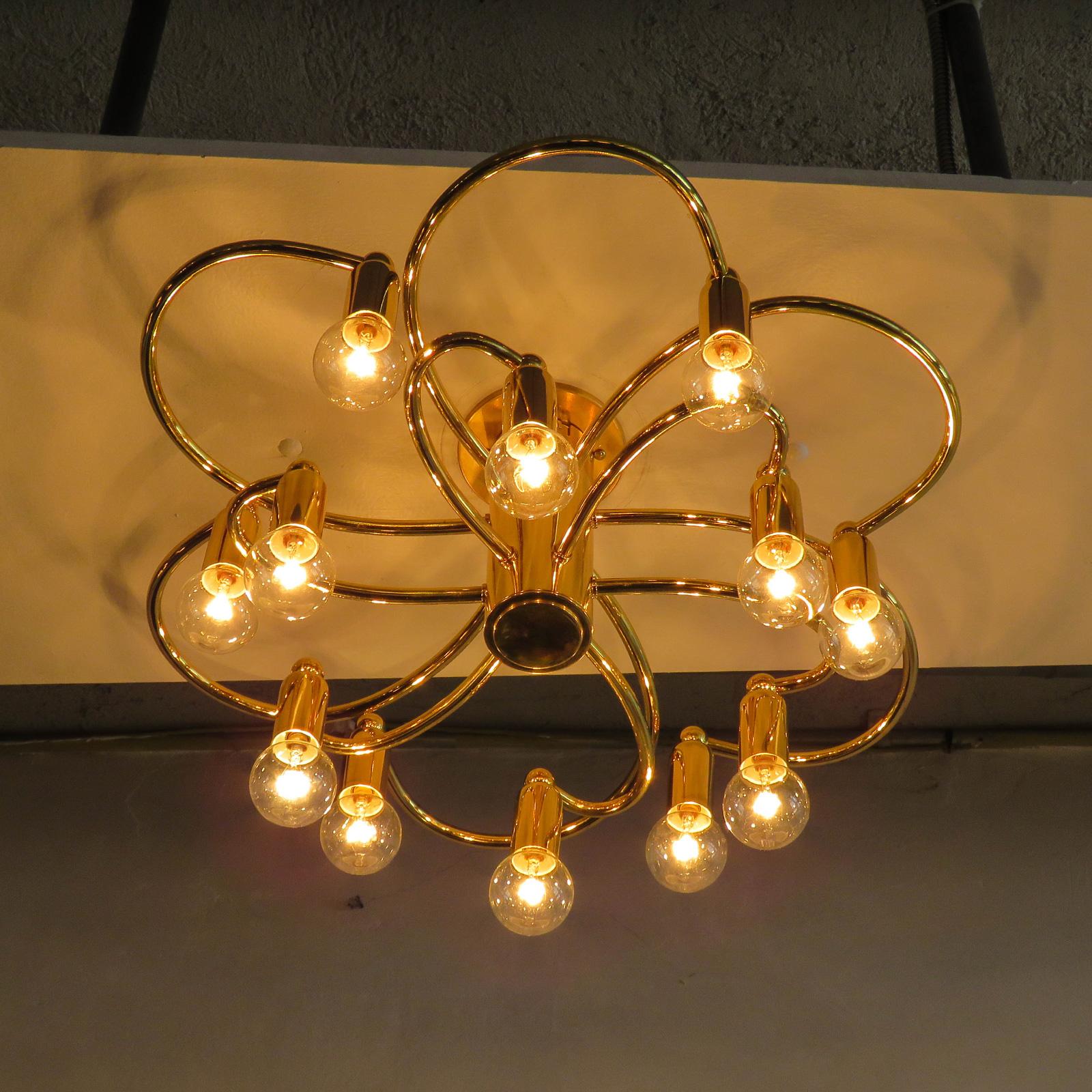 Lampadario tedesco a dodici bracci di Honsel, 1960 in vendita 1