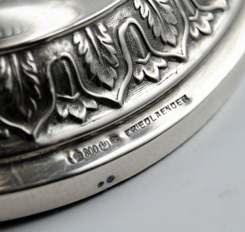 Dos candelabros alemanes de plata, Hermanos Friedlander, Alemania, hacia 1890 Silver en venta