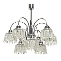 German Type 9471 Glass and Metal Chandelier from Richard Essig, 1970s