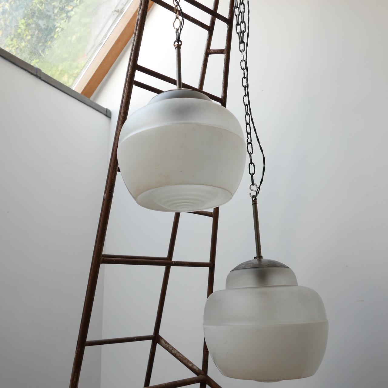 20th Century German Unusual Two Tone Antique Pendant Lights '2' For Sale