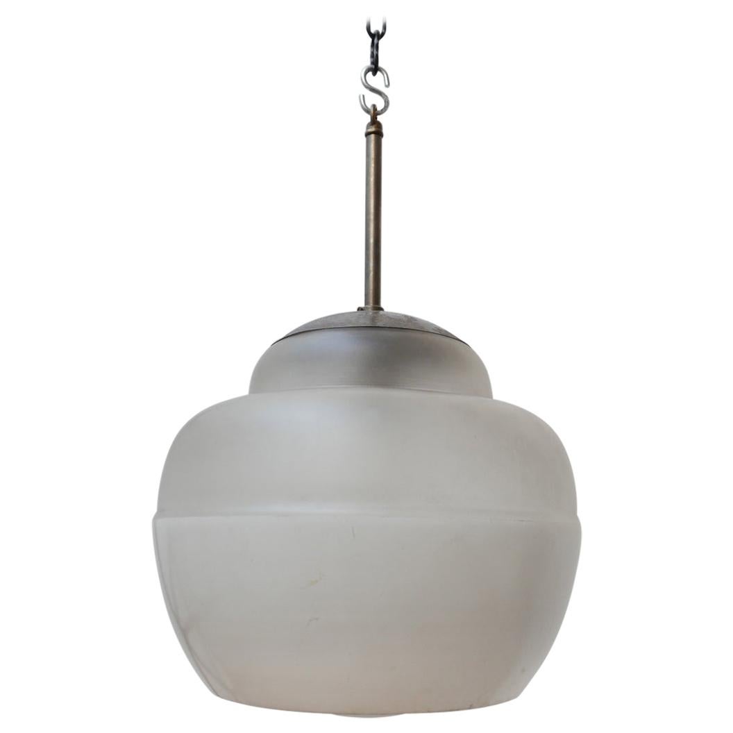 German Unusual Two Tone Antique Pendant Lights '2' For Sale