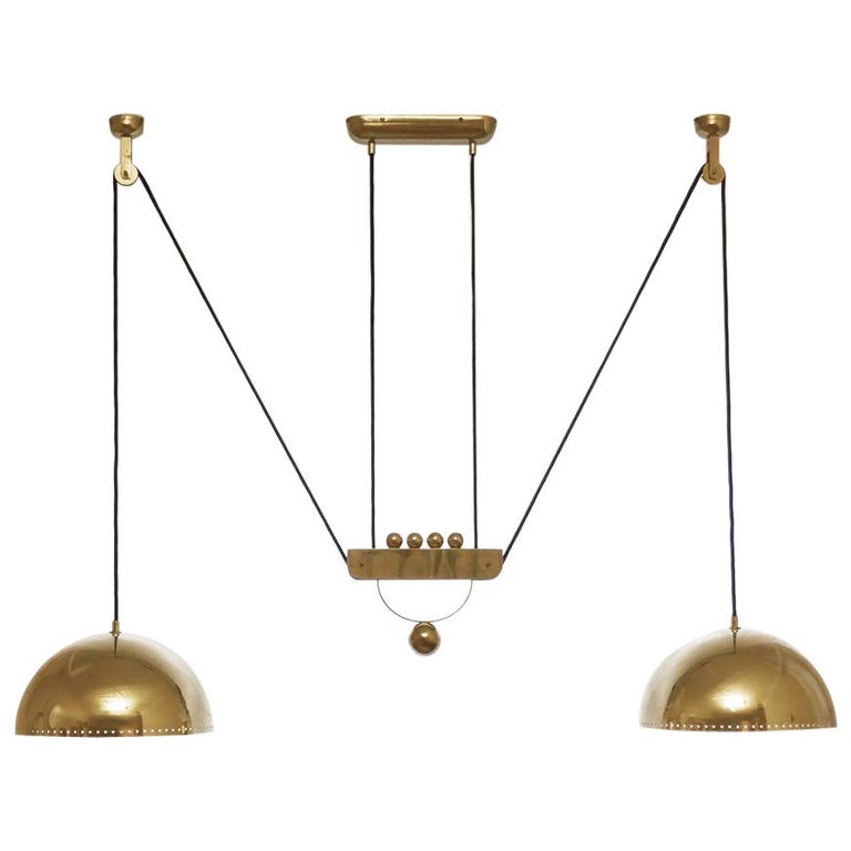 German Vintage Adjustable Counterweight Pendant Light, 1960s at 1stDibs