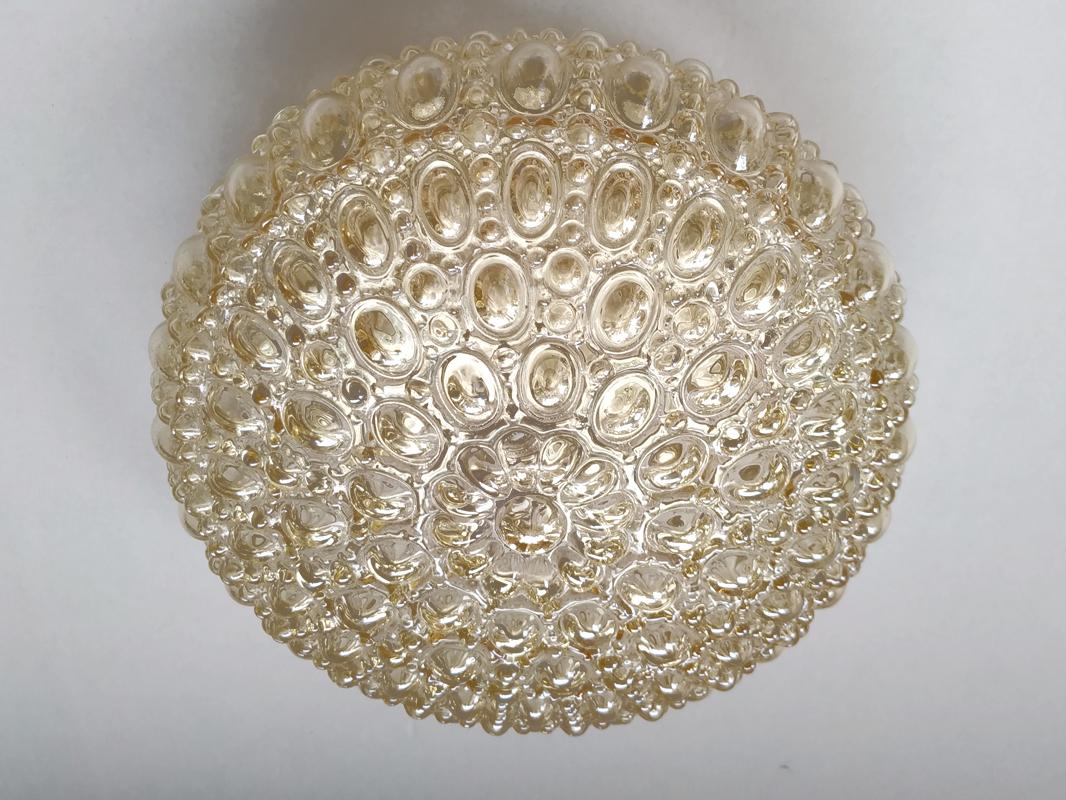 One of... Beautiful hand blown glass ceiling or wall flush mount.
Germany, 1960s.
   