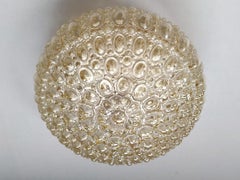 ONE of... German Vintage Amber Bubble Glass Ceiling or Wall Flush Mount, 1960s