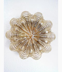 Deutsche Vintage-Decken- oder Wandleuchte aus Bernsteinglas, Einbaubeleuchtung, 1960er Jahre