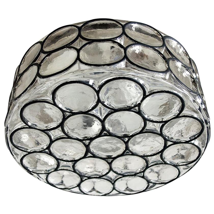 German Vintage Blown Glass Ceiling or Wall Light Flushmount, 1960s