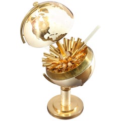 German Used Brass Globe Cigarette Dispenser, 1950s