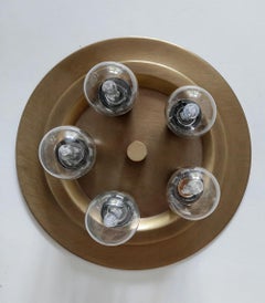 German Vintage Brass Wall or Ceiling Light Flush Mount, 1960s