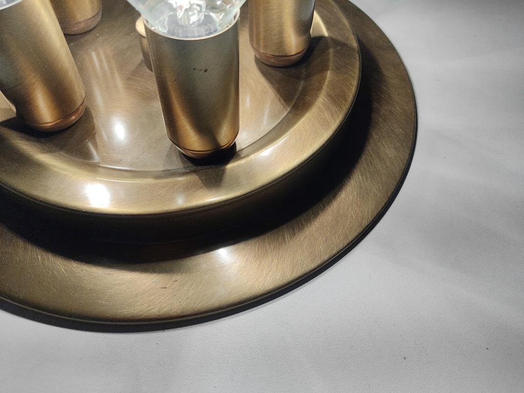 Lámpara de pared o de techo alemana vintage de latón empotrada, años 60 Cepillado en venta