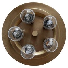 German Vintage Brass Wall or Ceiling Light Flush Mount, 1960s