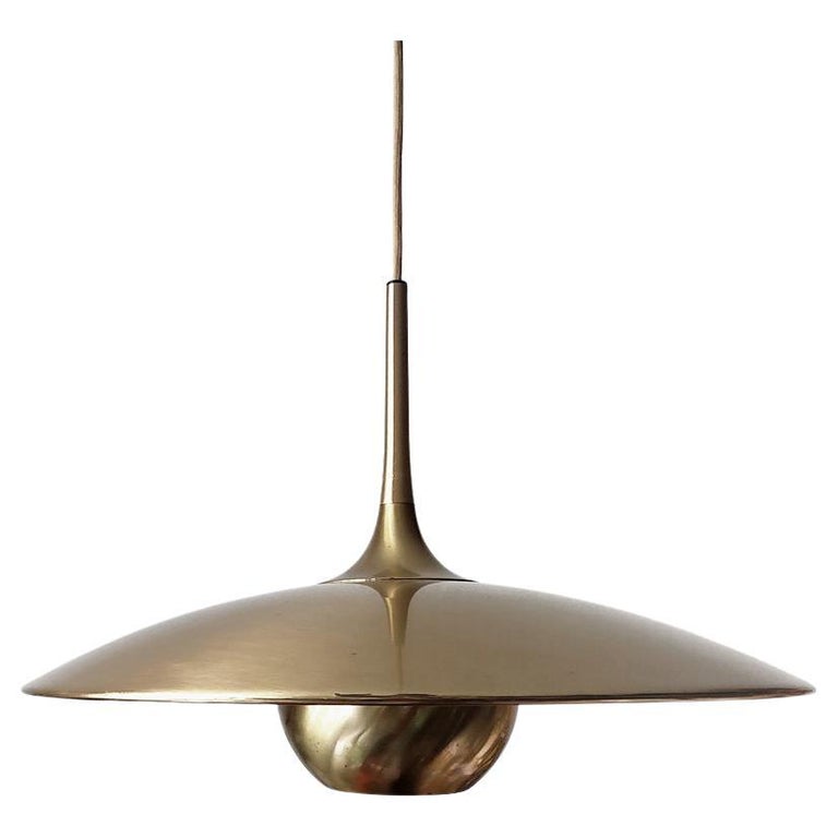 German Vintage Brushed Brass Pendant Light at 1stDibs