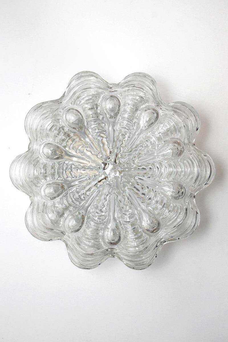 German Vintage Bubble Glass Ceiling or Wall Light Flush Mount, 1960s In Good Condition In Berlin, DE
